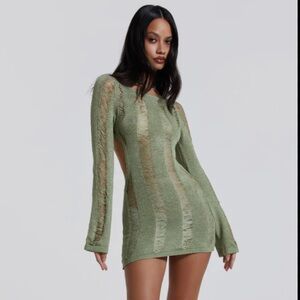 Jaded London Green Knit Dress